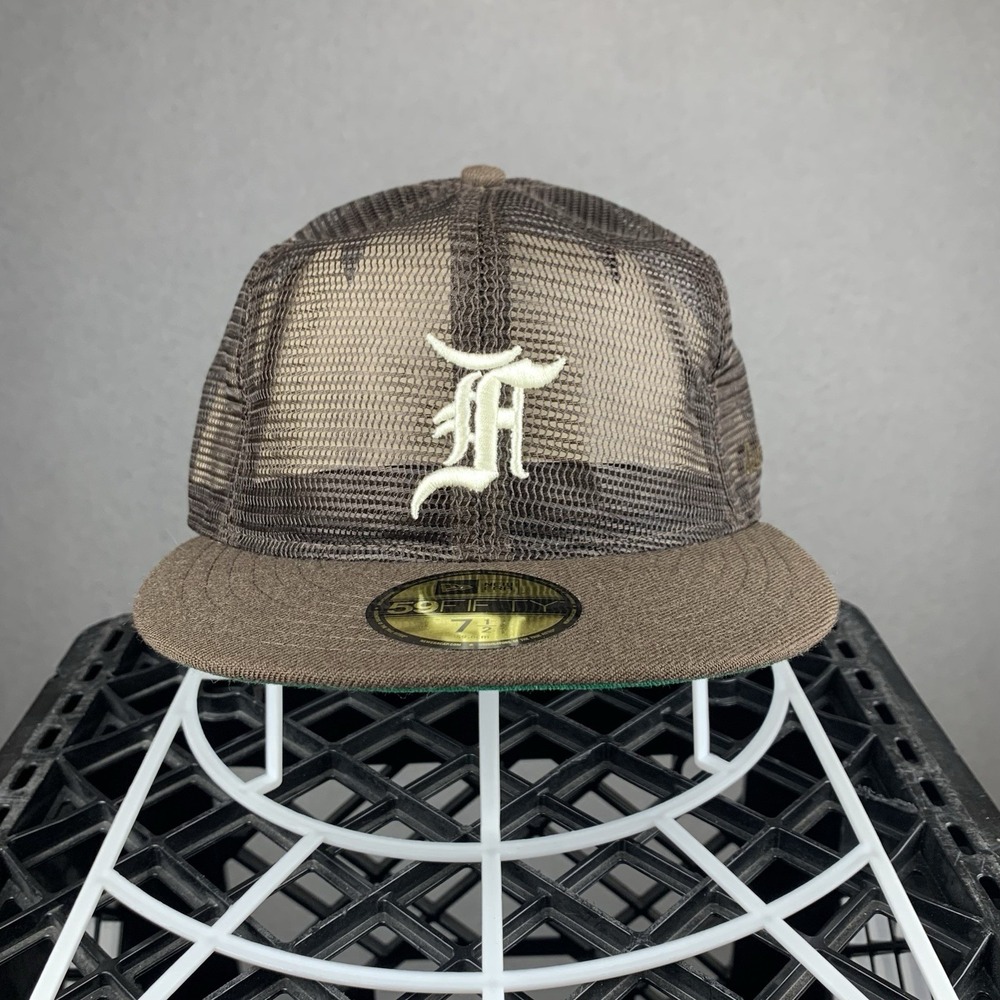 Essentials Fear Of God New Era 59fifty Fitted Hat Brown Mesh Designer Size 7 1/2